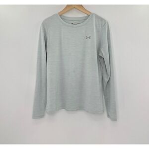 Under Armour Heatgear Loose Fit Long Slv T-Shirt‎ Light Aqua Shirt Sz L FLAW